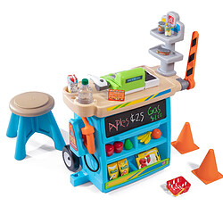 Acheter Step2 Stop & Go Marchande Enfant avec accessoires | Supermarché / Stand de Vente / Epicerie pour enfants avec Station-Service | Jeu / Jouet en Plastique