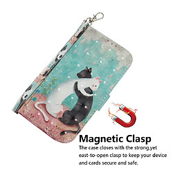 Acheter Wewoo Coque Fashion Etui en cuir à rabat avec dessin couleur 3D et fentes pour cartes et porte-cartes Huawei Mate 20 X chat noir et blanc