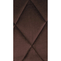 Decoshop26 Tabouret de bar en velours marron coutures décoratives pivotant support métal noir TDB10667 pas cher