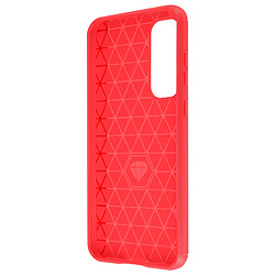 Avizar Coque pour Samsung Galaxy A55 Flexible Effet Carbone Rouge