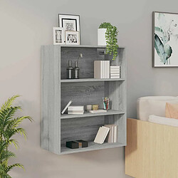 Maison Chic Armoire murale suspendue,Meuble de Rangement pour salon,cuisine Sonoma gris 69,5x32,5x90 cm -MN11043