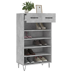 Acheter Maison Chic Armoire à Chaussures Gris béton,Meuble de Rangement à Chaussures 60x35x105 cm bois d'ingénierie -MN78795