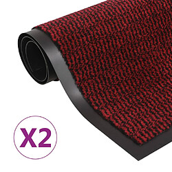 Decoshop26 Lot de 2 paillassons rectangulaires 120 x 180 cm Rouge DEC023171