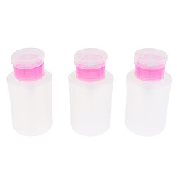 3pcs 180ml bouteilles de pompe vides pour dissolvant d'ongles, alcool, démaquillant bleu