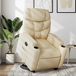 vidaXL Fauteuil inclinable Crème Tissu