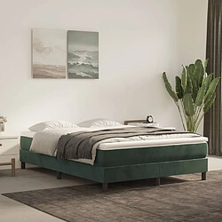 vidaXL Cadre de lit sans matelas vert foncé 140x190 cm velours