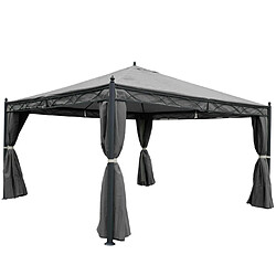 Mendler Lot de 4 côtés pour Pergola Cadiz, panneau latéral de remplacement 4x4m, polyester ~ gris