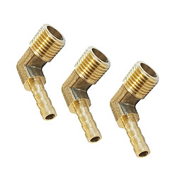 3x 1/4 bsp à 6mm en laiton, coude mâle à 90 degrés, raccord cannelé pour tuyau de vidange pas cher