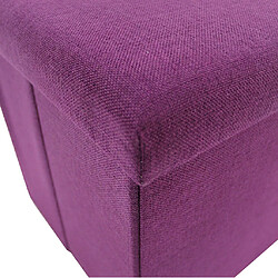 Acheter Mobili Rebecca Pouf Repose-Pieds Rangement Violet Coton 38x76x38