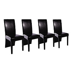 Maison Chic Lot de 4 Chaises à manger,Chaise pour cuisine noir similicuir -MN83406