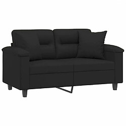 Avis Maison Chic Canapé 2 places avec oreillers,Sofa de Salon,Canapé droit noir 120 cm tissu microfibre -GKD333233