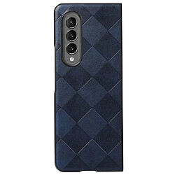 Coque en TPU + PU texture la grille bleu pour votre Samsung Galaxy Z Fold3 5G