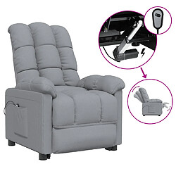 vidaXL Fauteuil inclinable électrique Gris clair Tissu