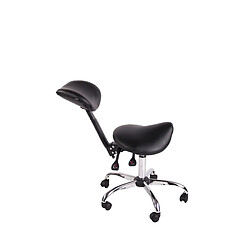 Avis Decoshop26 Tabouret de travail avec assise en forme de selle cheval ajustable et pivotant PVC noir TABO10074