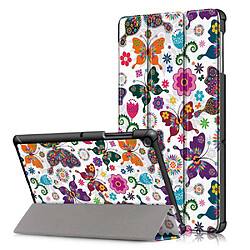 Etui en PU motif imprimé tri-pliure avec support joli motif papillons pour votre Samsung Galaxy Tab S5e SM-T720/SM-T725