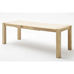 Pegane Table à manger extensible en bois massif chêne bianco - L.180-230 x H.78 x P.90 cm