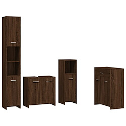 vidaXL Ensemble de meubles de salle de bain 4 pcs Chêne marron