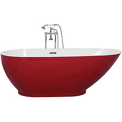 Beliani Baignoire îlot rouge 173 x 82 cm GUIANA