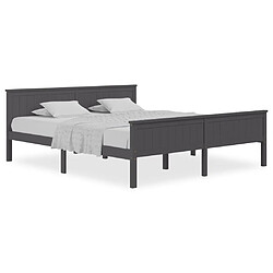 vidaXL Cadre de lit sans matelas bois massif de pin gris 200x200 cm