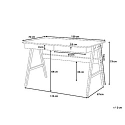 Beliani Bureau 120 x 70 cm effet bois clair avec 2 tiroirs SHESLAY