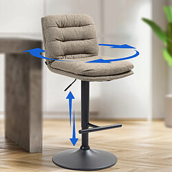 Non Tabouret de bar Damar tissu noir pas cher