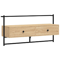 vidaXL Meuble TV mural chêne sonoma 100,5x30x51 cm bois d'ingénierie