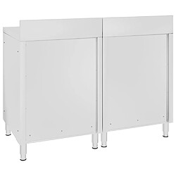 Acheter Helloshop26 Table de travail commerciale avec armoire 120 x 60 x 96 cm acier inoxydable 02_0001900