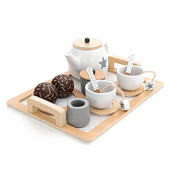 Service à Thé Jouet Montessori Robincool Tea Caprizze 27x21x10 cm en Bois Éco avec Plateau, Théière et Accessoires pas cher