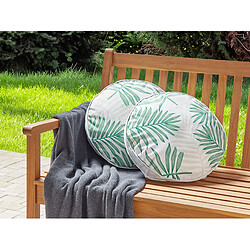 Beliani Lot de 2 coussins POGGIO 40 x 40 cm Motif de plante Vert