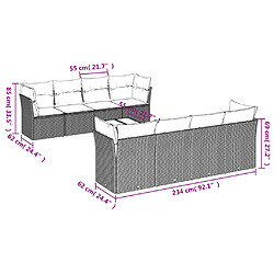 Avis Maison Chic Ensemble Tables et chaises d'extérieur 9 pcs avec coussins,Salon de jardin noir résine tressée -GKD303121