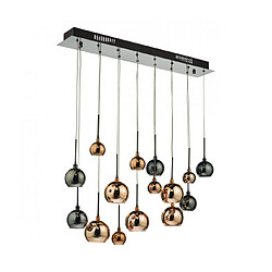 Luminaire Center Suspension Aurelia chrome noir poli et multicouleur