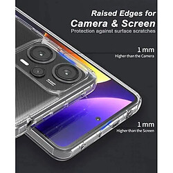 Htdmobiles Coque pour Xiaomi Poco F5 5G / Redmi Note 12 Turbo - housse etui silicone gel fine + film ecran - TRANSPARENT TPU