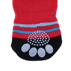 chaud chiot anti-dérapant chien chat chaussettes protecteur de patte d'animal familier pour l'usure d'intérieur m pas cher