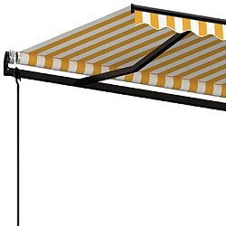 Acheter vidaXL Auvent rétractable automatique 450x350 cm Jaune et blanc