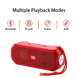 Acheter Universal Haut-parleur Bluetooth rechargeable à l'énergie solaire haut-parleur ultra-bas stéréo sans fil boîte à musique extérieure portable avec lampe de poche radio FM | haut-parleur portable (rouge)