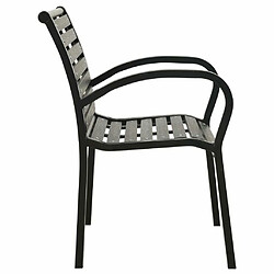 Acheter Maison Chic Lot de 2 Chaises de jardin,Fauteuil d'extérieur Acier et WPC Noir -MN85123