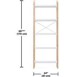 Avis Umbra Étagère blanc et naturel Bellwood 5 étagères.