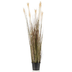 Emerald Herbe de pampa artificielle 120 cm en pot en plastique