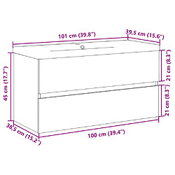 vidaXL Ensemble de meubles de salle de bain 2 pcs gris béton pas cher