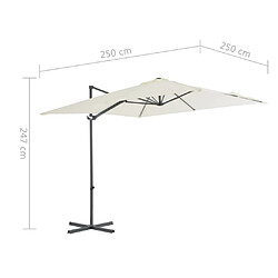 vidaXL Parasol de jardin avec base portable sable pas cher