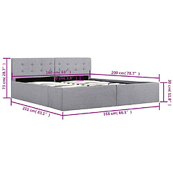 vidaXL Cadre de lit à rangement hydraulique sans matelas 160x200 cm pas cher