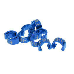 Avis 10pcs aluminium vélo de montagne cabe c-clip boucles logement guides de tuyau bleu