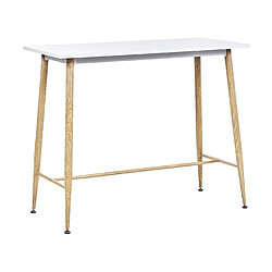 Beliani Table mange debout blanche / effet bois clair 90 x 50 cm CHAVES