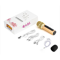 Acheter Microphone à Condensateur DJ Sans Fil KTV Karaoké Ordinateur Micro En Direct Pour Android Champaign Gold