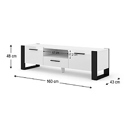 Acheter Bestmobilier Donnely - meuble tv - blanc et noir - 160 cm