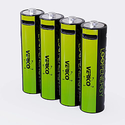 Avis SANAG Loopenergy Aa 2550 Wiederaufladbare Usb-C Batterie Aa 1,5V 2550Mwh (1700Mah) Li-Ion, Schnellladung Via Usb-C Anschluss In Ca. 2 Stunden, 4X Aa, Farbe Grün