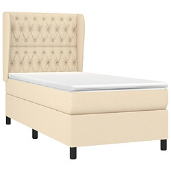 Avis Maison Chic Lit Adulte - Lit simple Lit à sommier tapissier avec matelas moelleux - Meuble de Chambre - Crème 100x200 cm Tissu -MN92421