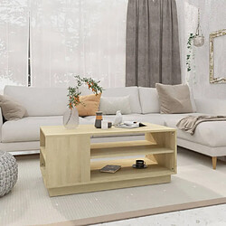 vidaXL Table basse chêne sonoma 102x55x43 cm bois d'ingénierie