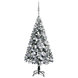 vidaXL Arbre de Noël artificiel pré-éclairé et boules vert 120 cm