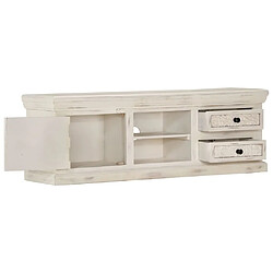 Maison Chic Meuble TV scandinave - Banc TV pour salon Blanc 120x30x40 cm Bois massif de manguier -MN49400 pas cher